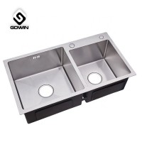 7843 China products manufacturers Stainless sink Wash Dish Double bowl Stainless steel Handmade Kitchen Sink