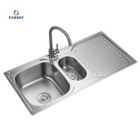 2020 new design surface brushed stainless steel double bowl kitchen sink