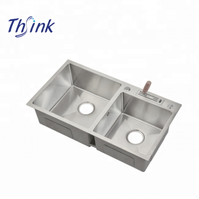 Stainless steel double bowl kitchen sink handmade wash sink