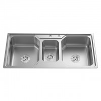 7025F stainless steel kitchen sink three bowl