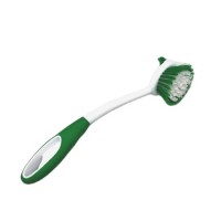 factory plastic Kitchen Scrub Brush Sink Bathroom Brushes with Scraper Tip for Pot Pan Cast Iron Skillet Dishes Cleaning