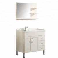 Modern classical eco friendly freestanding floor ceramic sink bathroom vanity plywood washbasin cabinet with mirror