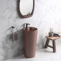 One piece irregularity face Europe design hotel or home goods nice models ceramic marble pedestal sink floor standing wash sink