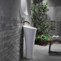 Chinese high quality bathroom product pedestal basin sanitary ware white ceramic washing basin floor standing wash sink