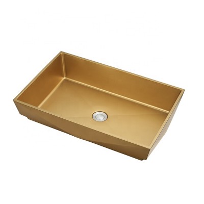 Handmade rectangle shape golden color stainless steel moroccan sink bowl