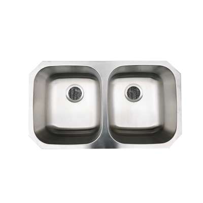 Factory directly manufacture large under mount basin stainless steel double bowl round kitchen sink