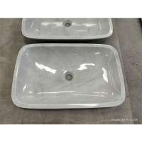 Countertop Marble Stone Vanity Vessel Sink Carrara white Wash Hand Basin Bathroom Sinks Face Bowls