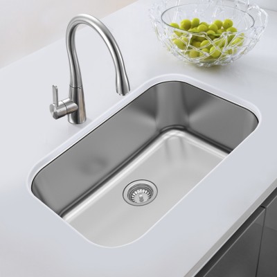 Cheap price rectangle shape simple design basin stainless steel single bowl undermount kitchen sink