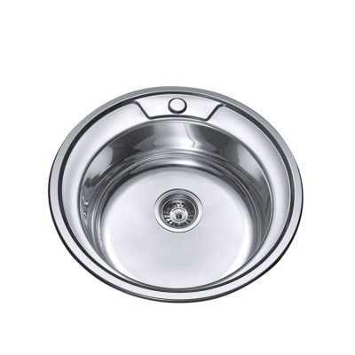 Factory cheap price stainless steel russia style double bowl round kitchen sink