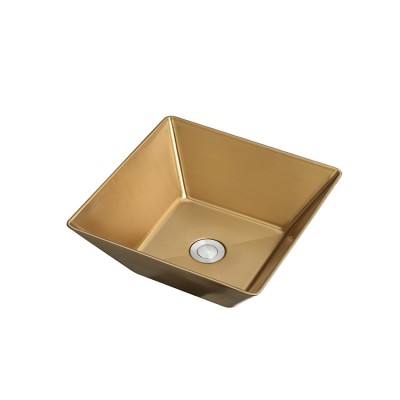 modern design nano material round shape golden color bathroom wash basin sink