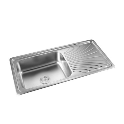 cheap price single bowl with drainboard portable stainless steel kitchen sink